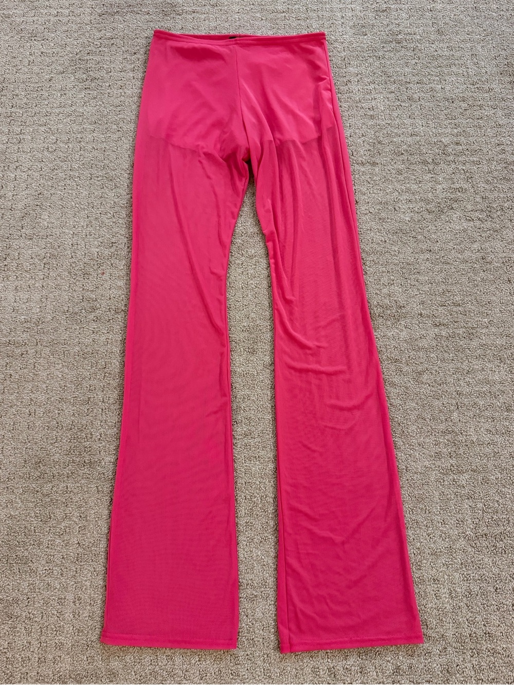 Nasty Gal Pink Mesh Flared Boot Leg Pants NWT Nordstrom Size S Festival